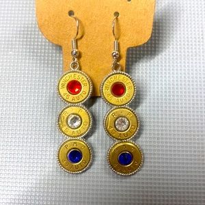 Red white and blue bullet earrings